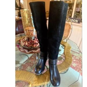 Lucky Brand Zosha Black Leather/Suede OTK Boots